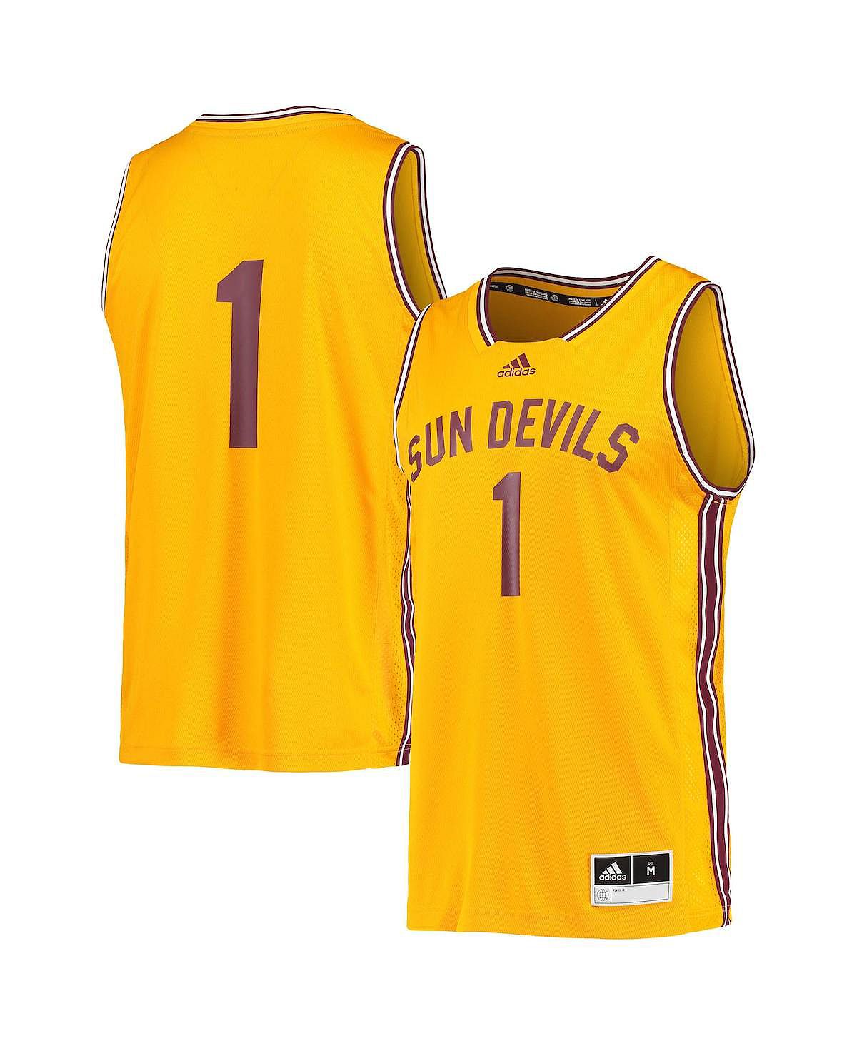 цена Мужское золото # 1 arizona state sun devils reverse retro jersey adidas
