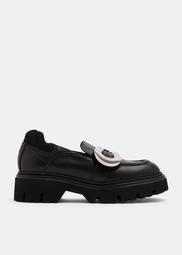 Лоферы NO.21 Buckle-embellished loafers, черный лоферы zara embellished velvet черный