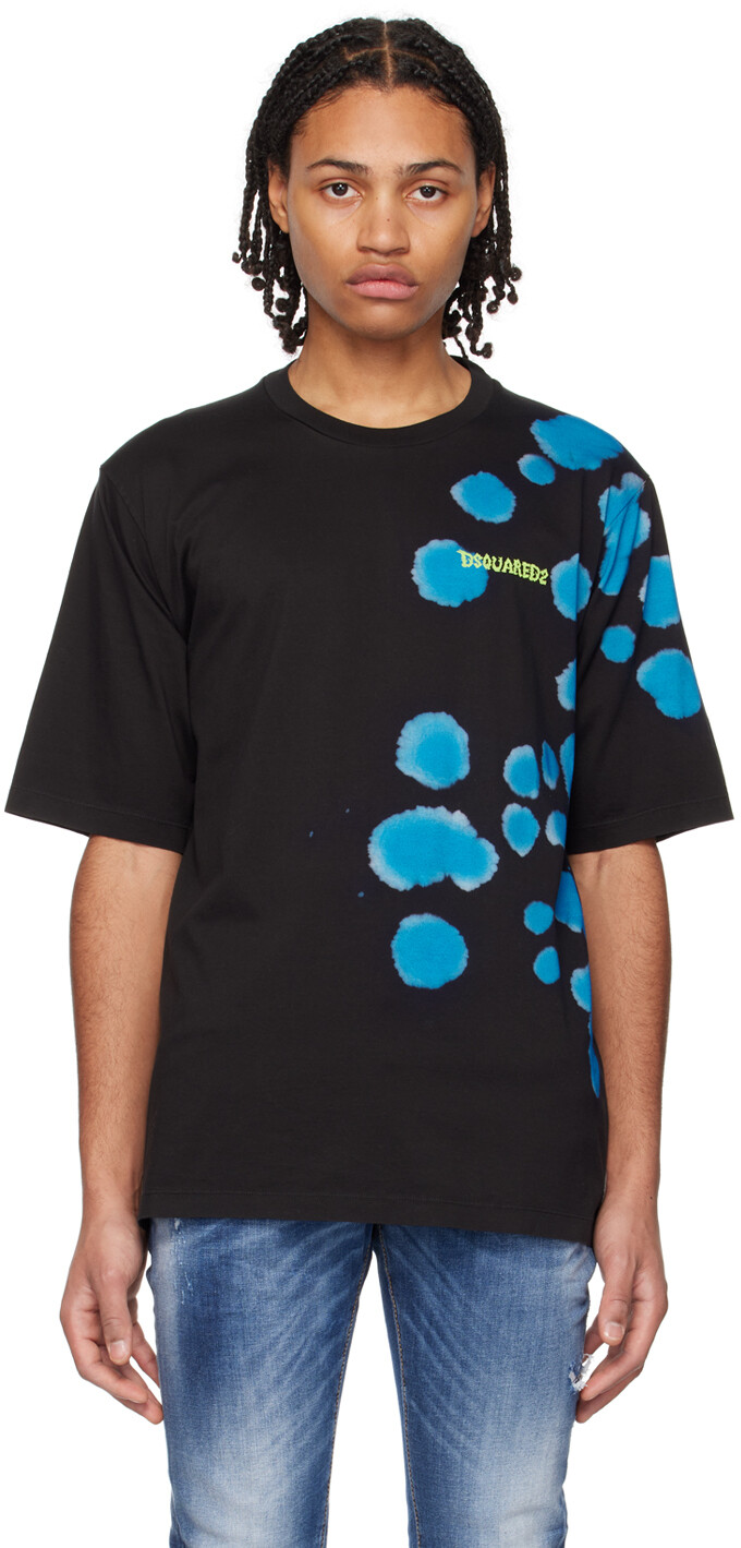 

Черно-синяя футболка Goth Tie&Dyed Skater Dsquared2, Черный