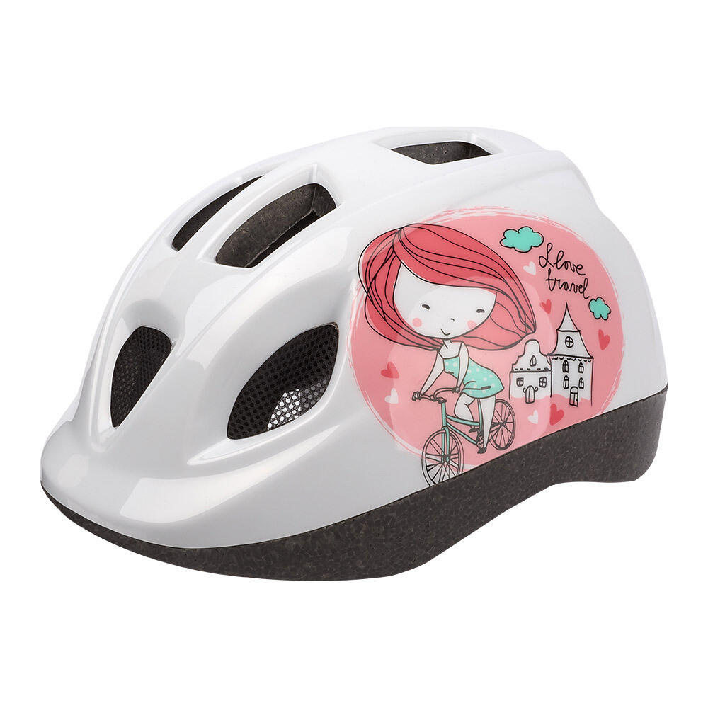 Шлем детский ПОЛИСПОРТ Принцесса POLISPORT, белый / белый / розовый шлем детский polisport junior 52 56 бело розовый