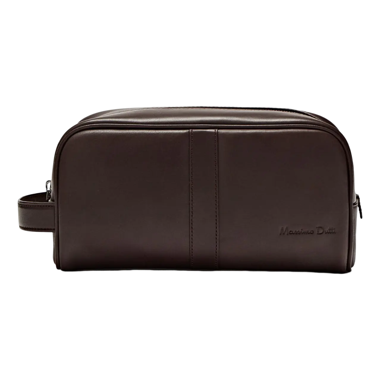 Massimo Dutti Leather Toiletry Bag With Zip