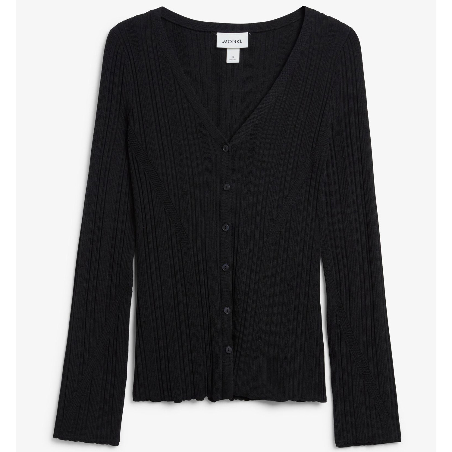 

Кардиган Monki Long rib knit, черный