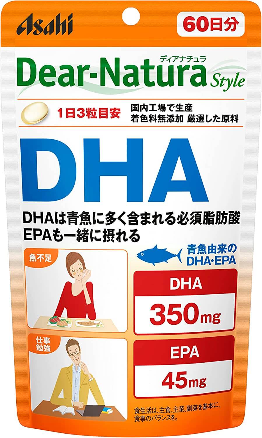 Пищевая добавка Asahi Dear Natura Style DHA x EPA, 180 капсул