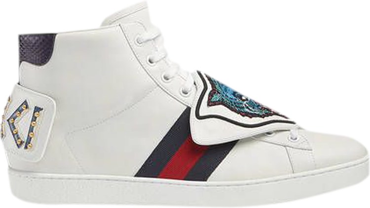 Кроссовки Gucci Ace High Removable Patches - White, белый кроссовки gucci ace high white белый
