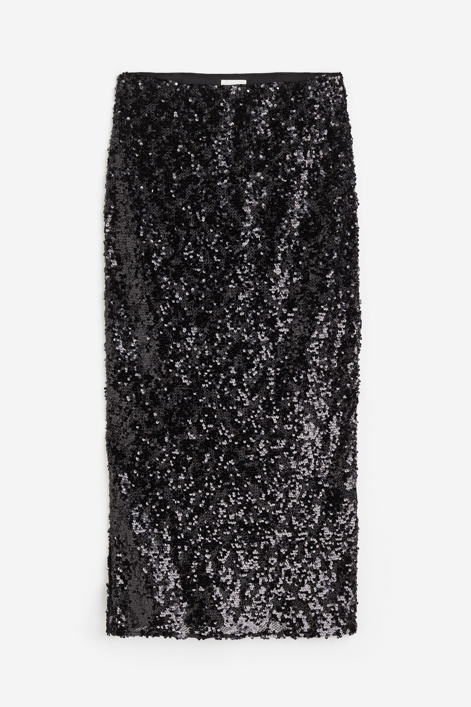 Юбка H&M Sequined, черный летняя сетчатая юбка трапеция с цветочным кружевом и поясом на резинке плиссированная юбка до середины икры 2221024496