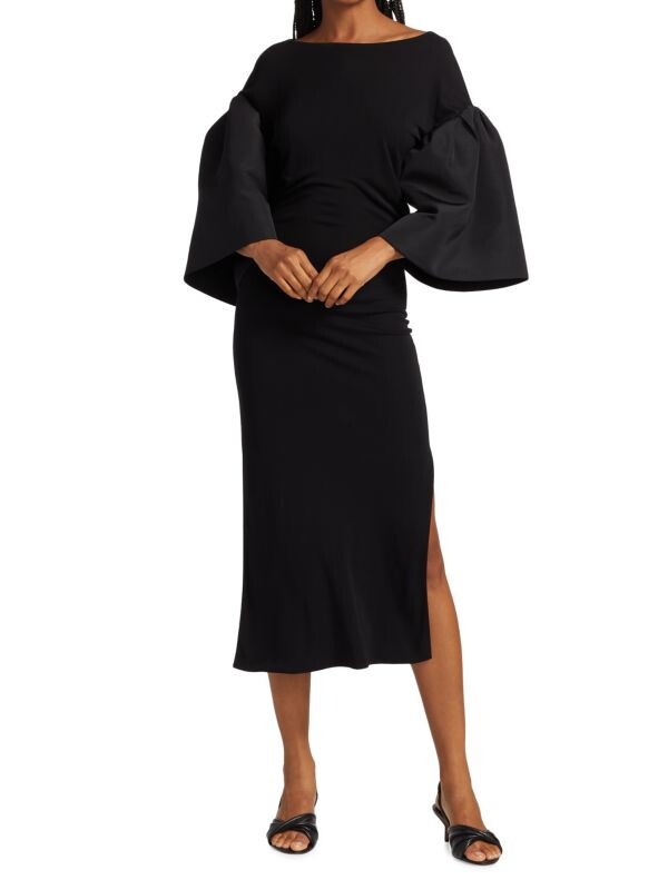 

Платье миди kali с пышными рукавами Khaite Black