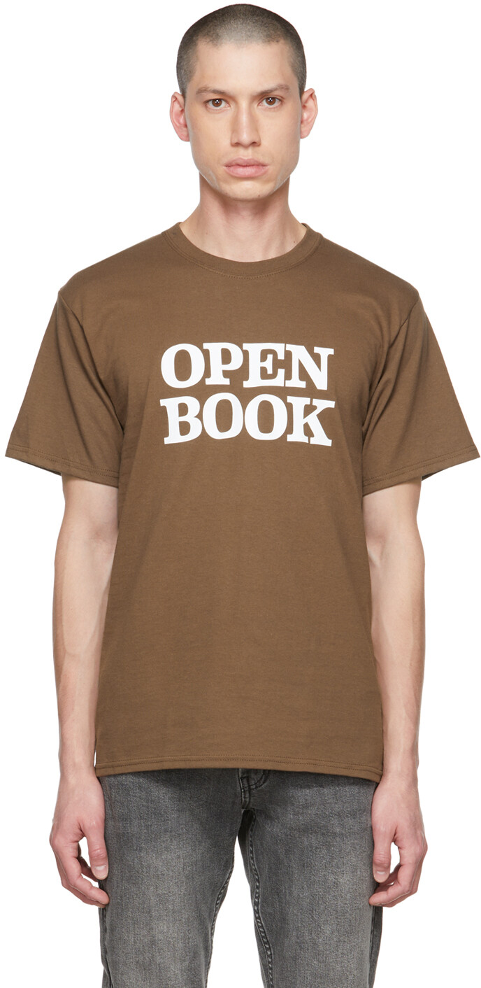 

Коричневая футболка «Открытая книга» Cowgirl Blue Co