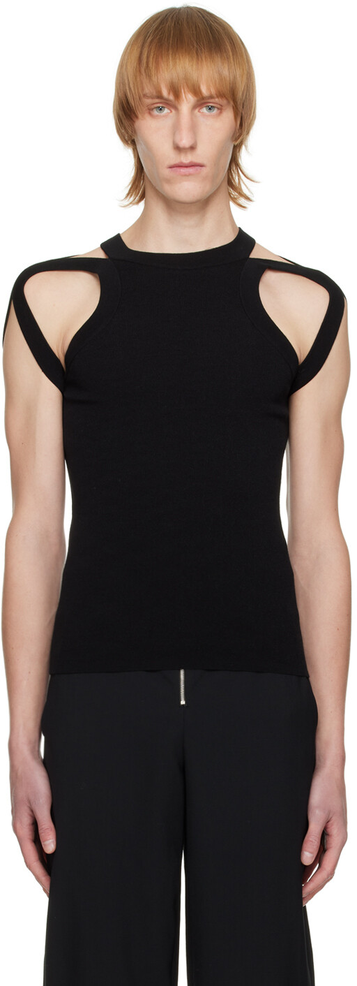 

Эксклюзивная черная майка SSENSE с петлей Dion Lee