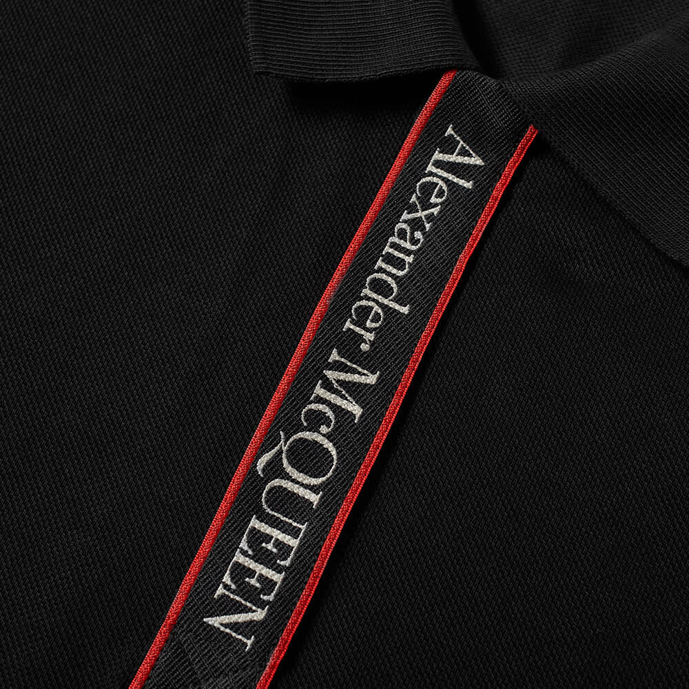 

Футболка Alexander McQueen Taped Logo Polo, Черный