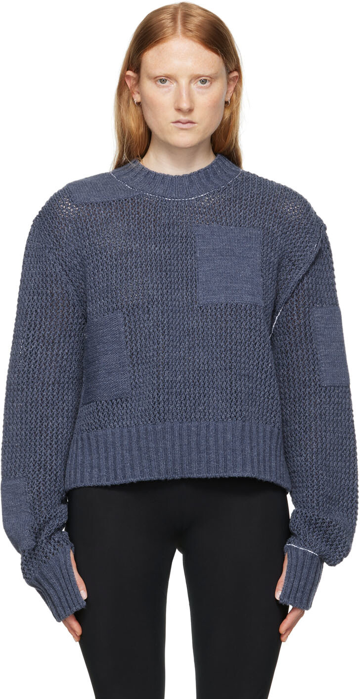 

Синий вязаный свитер MM6 Maison Margiela