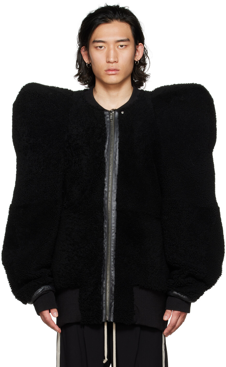 

Черная короткая дубленка Kunst Rick Owens, Черный