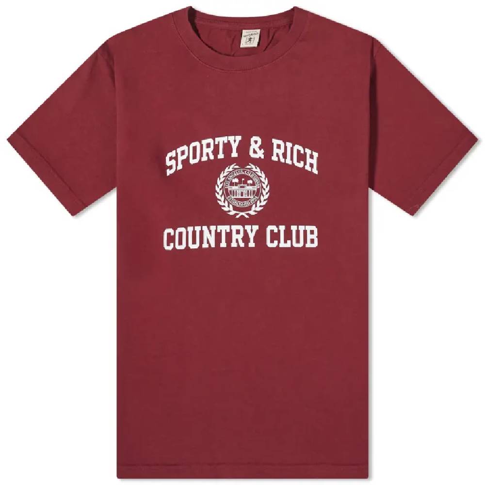 Футболка Sporty & Rich Varsity Crest, бордовый футболка sporty