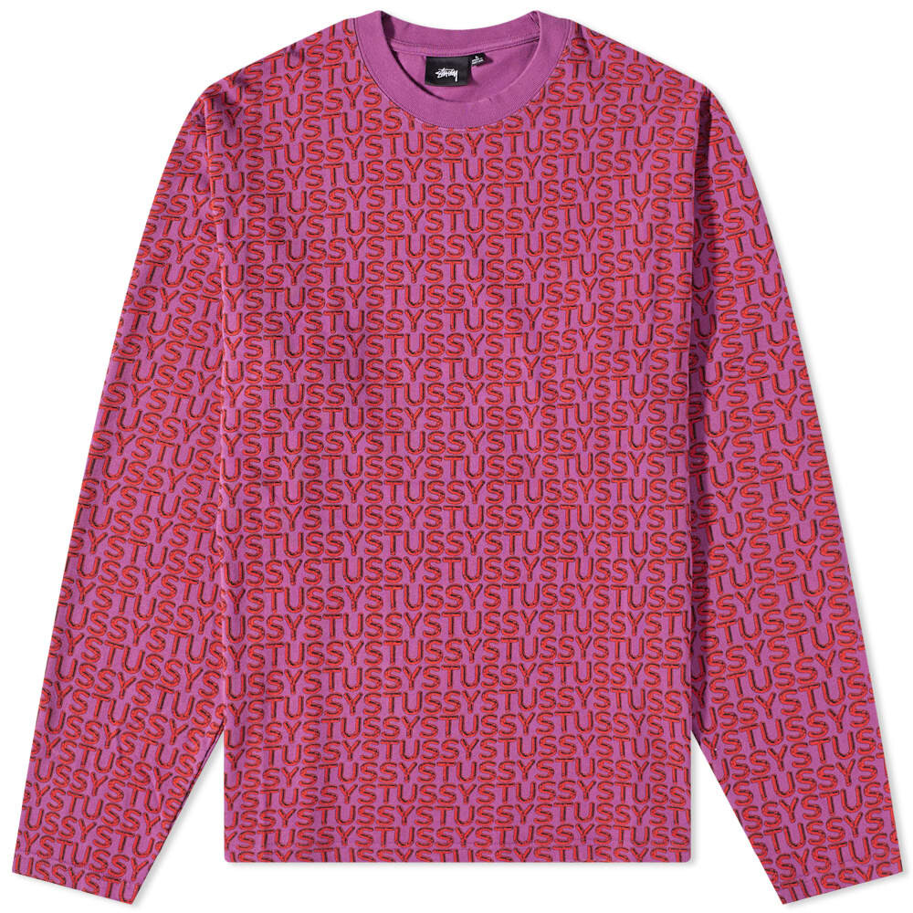 

Футболка Stussy Long Sleeve Letter Stripe Crew Tee