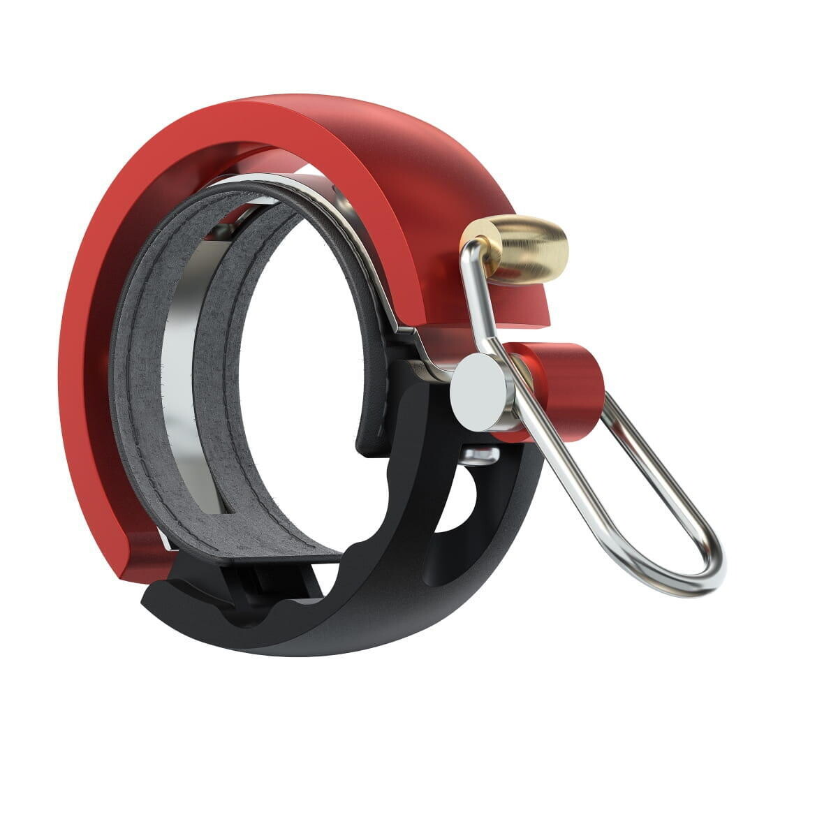 

Велосипедный звонок Oi Luxe, черный/красный, большой, 23,8–31,8 мм KNOG, черный