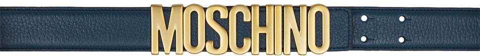 

Темно-синий ремень с фантазийным принтом Moschino