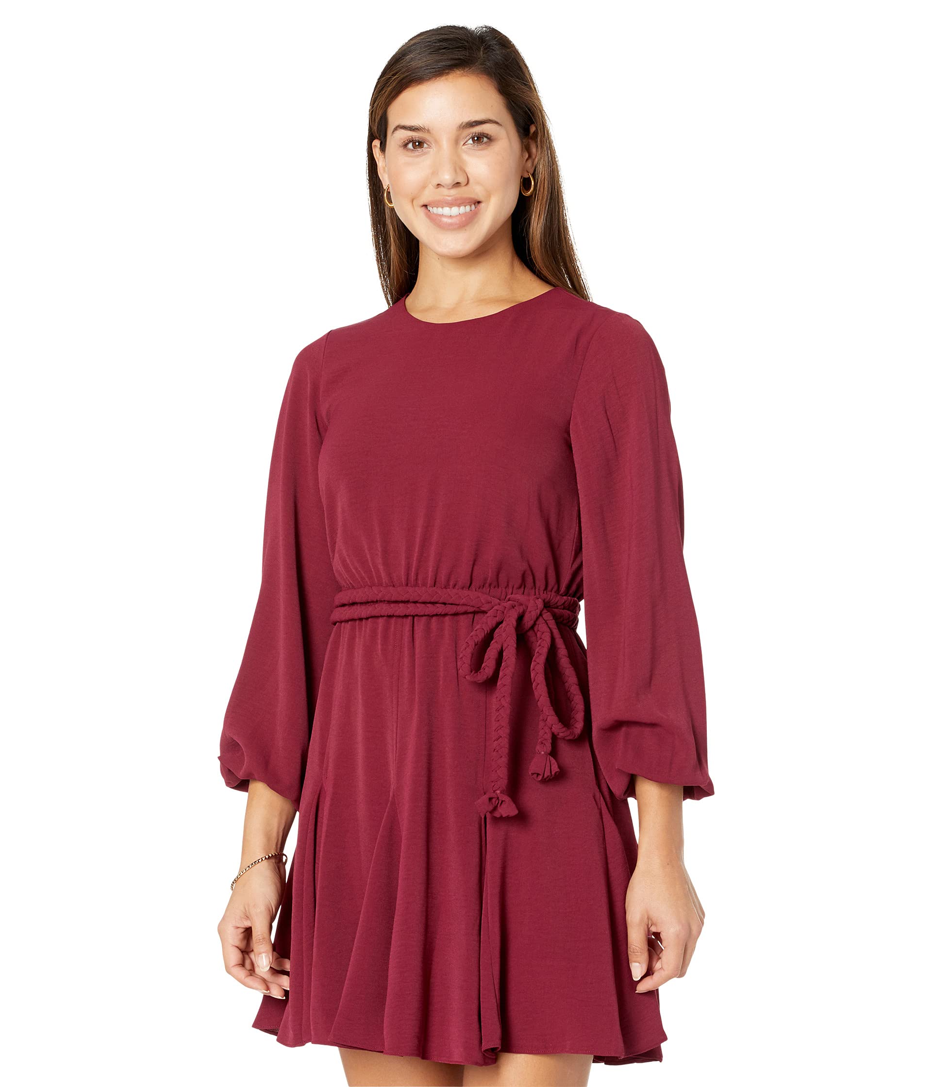 Платье Sage, Long Sleeve Pleated Mini Dress цена и фото