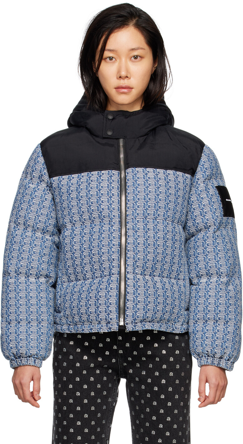 

Синяя куртка-пуховик с цветными блоками Alexander Wang