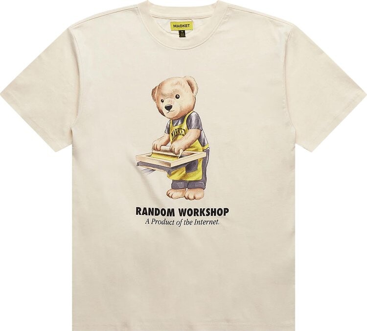 

Футболка Market Random Workshop Bear Tee 'Cream', кремовый, Бежевый