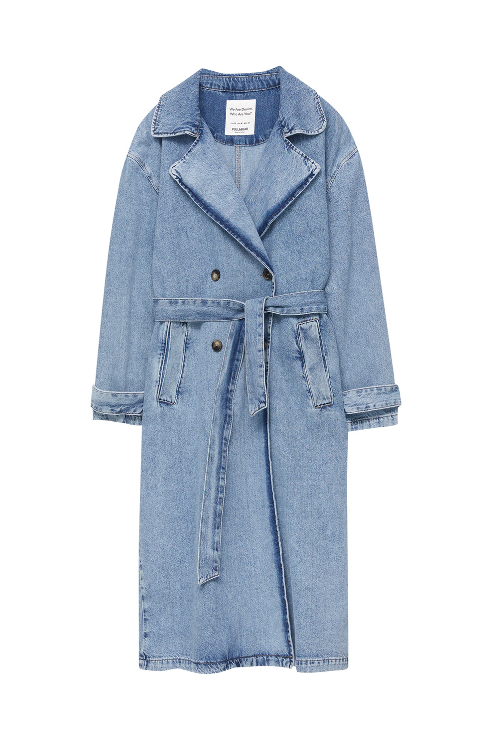 

Тренч Pull&Bear Long Denim, синий