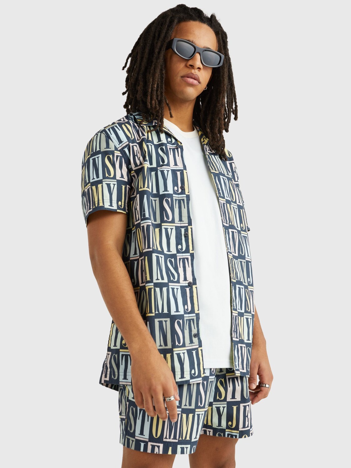 

Tommy Hilfiger Рубашка с коротким рукавом с принтом Tommy, Многоцветный