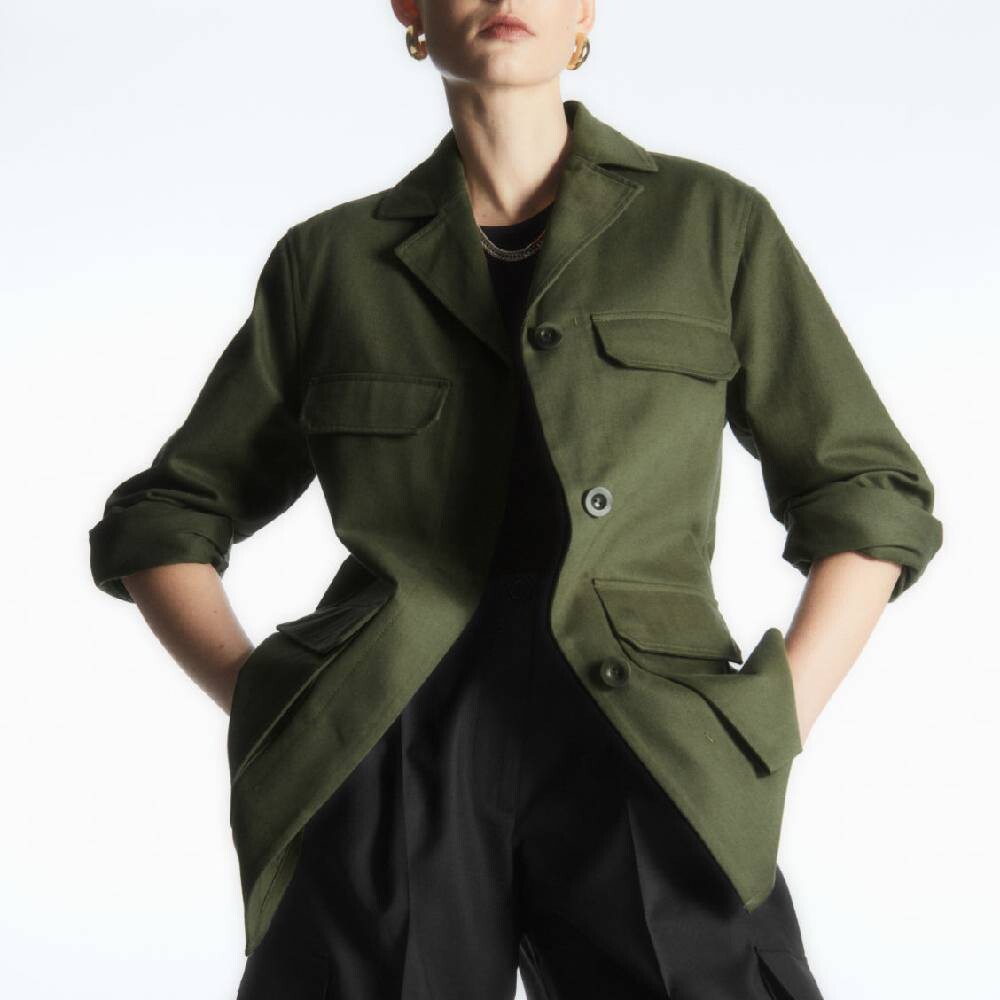 

Куртка COS Twill Utility, хаки зеленый