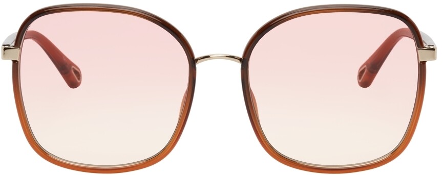 

Коричневые квадратные солнцезащитные очки Chloé