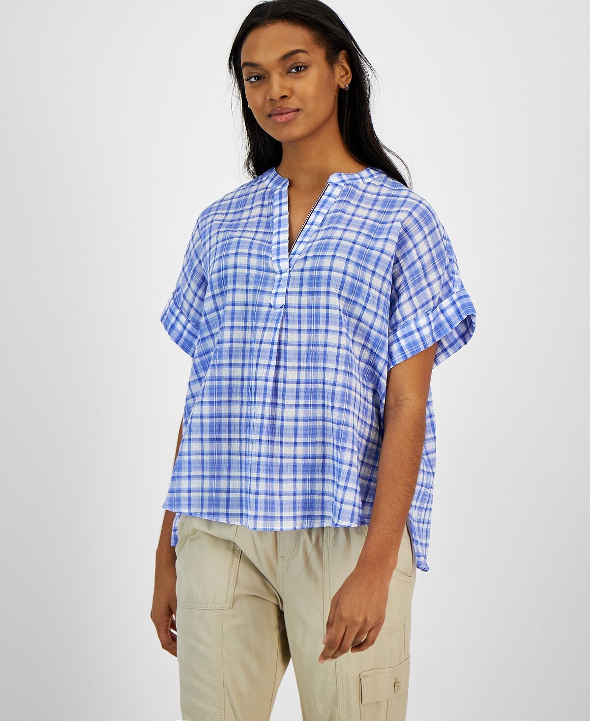 

Женская клетчатая рубашка popover Tommy Hilfiger, мульти