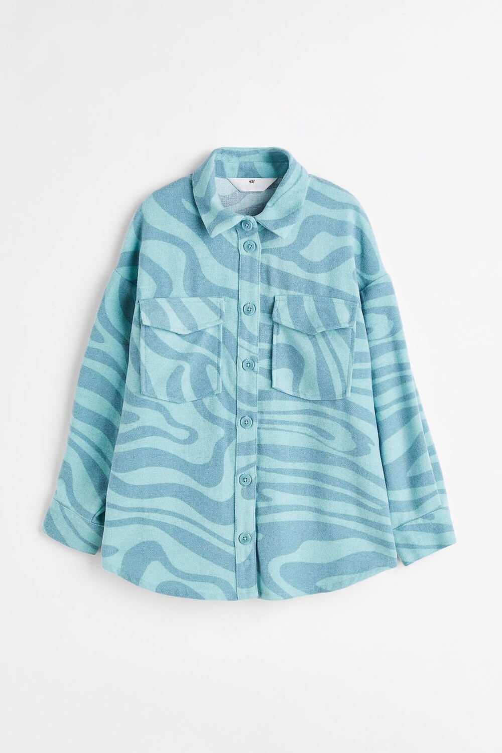 

Жакет-рубашка в клетку H&M Patterned, светло-голубой
