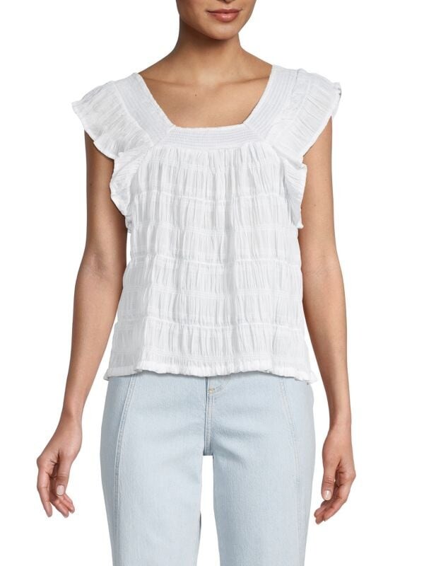 

Однотонный присборенный топ Design 365 White