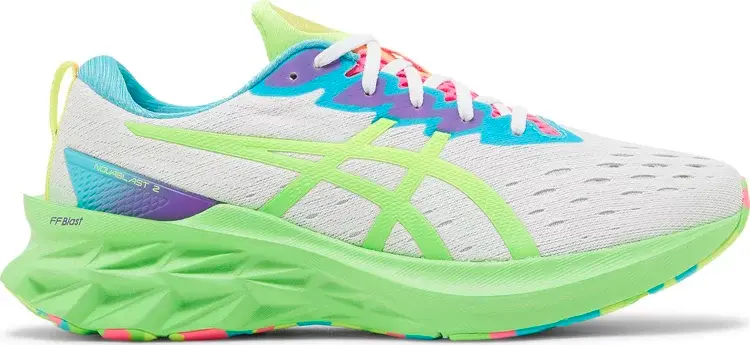 

Кроссовки novablast 2 'white safety yellow' Asics, белый