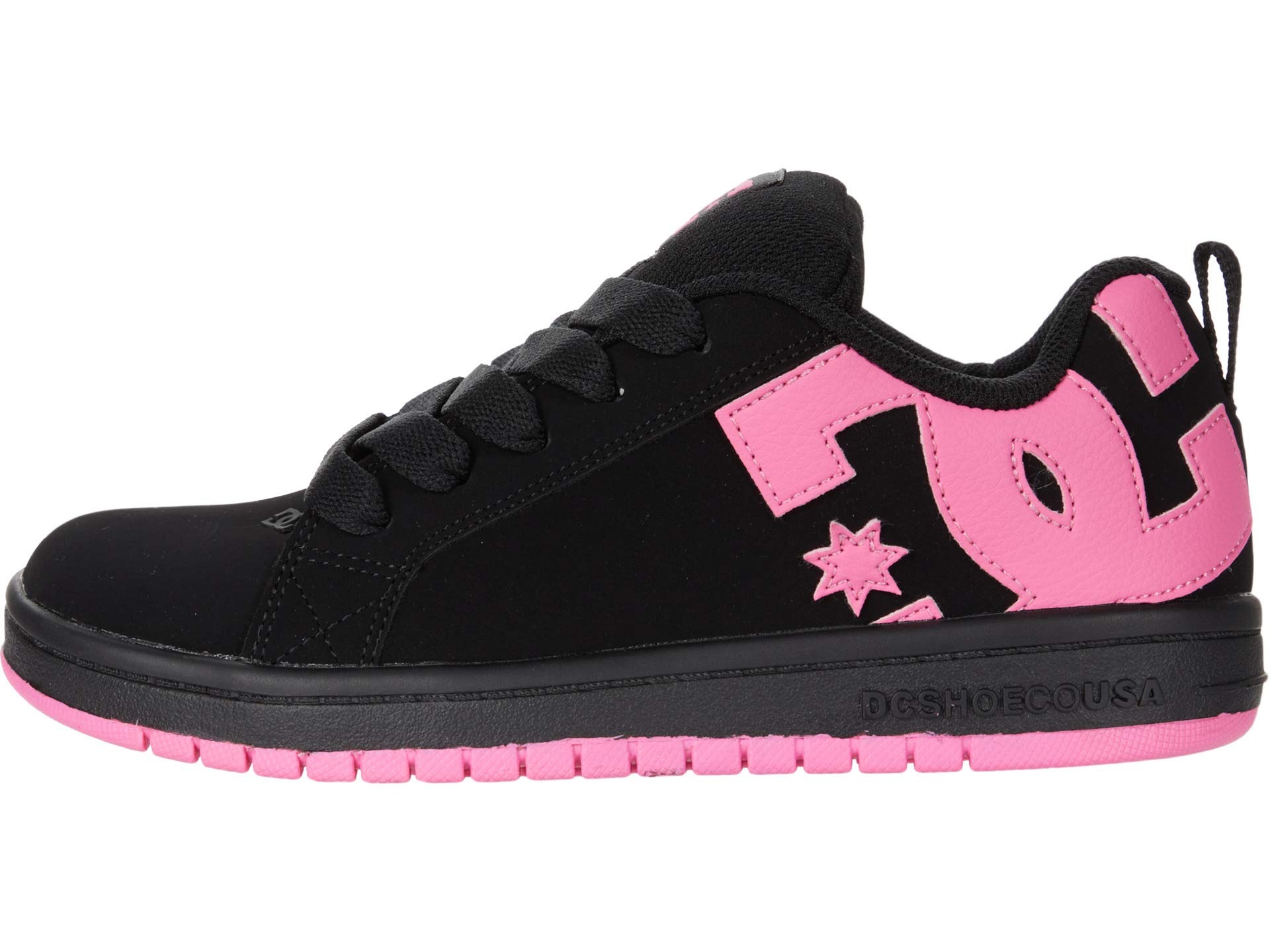 Кроссовки DC Kids Court Graffik (Little Kid/Big Kid), черный/розовый (Размер 27 RU) мужские кроссовки для скейтбординга dc court graffik мультиколор