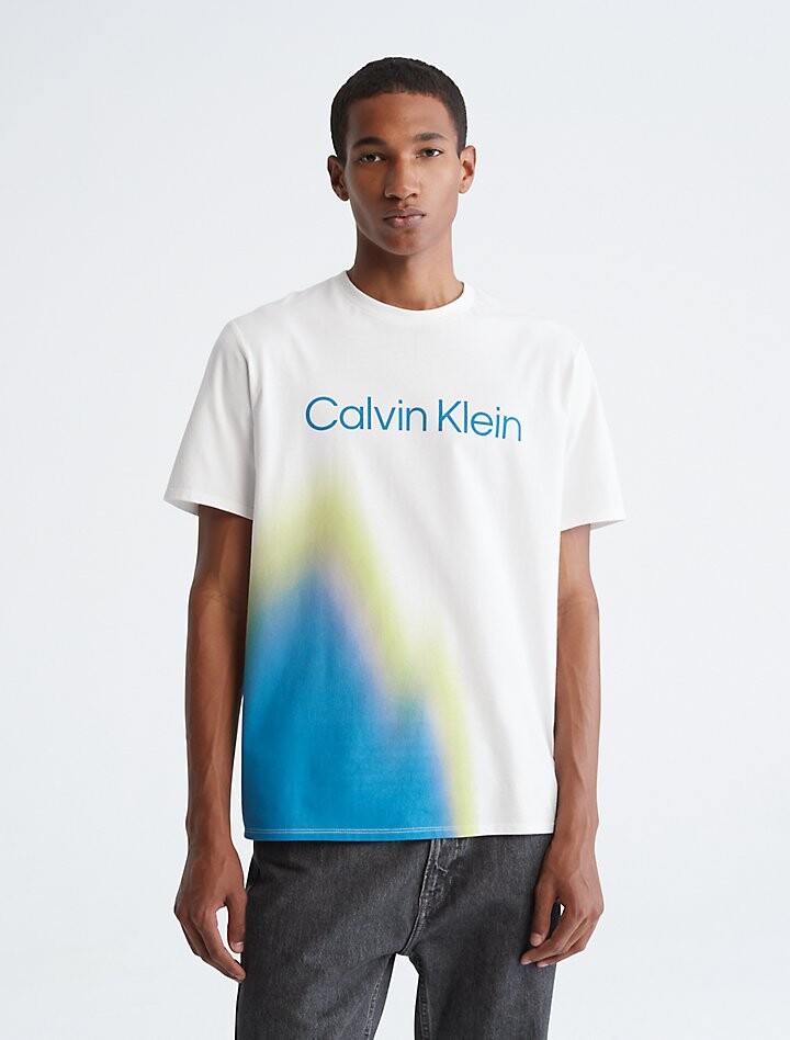 

Футболка с графическим логотипом и логотипом Calvin Klein, белый