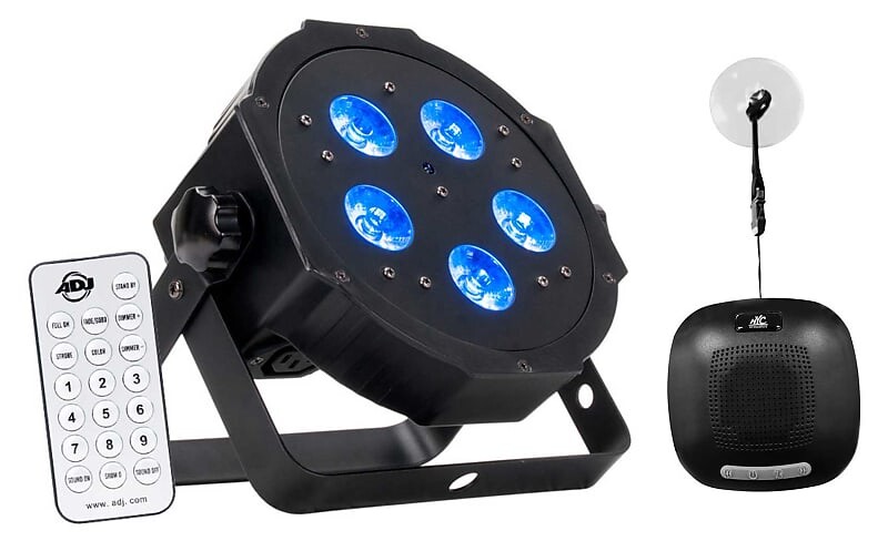 

Американский диджей ADJ MEGA HEX PAR Can RGBWA+UV Slim LED Wash Light Up-Light+Speaker American DJ MEGA HEX PAR+H2O MINI