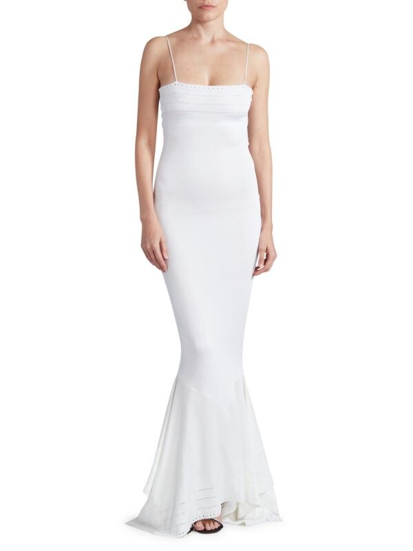 

Ажурное платье в рубчик Alexandre Vauthier White