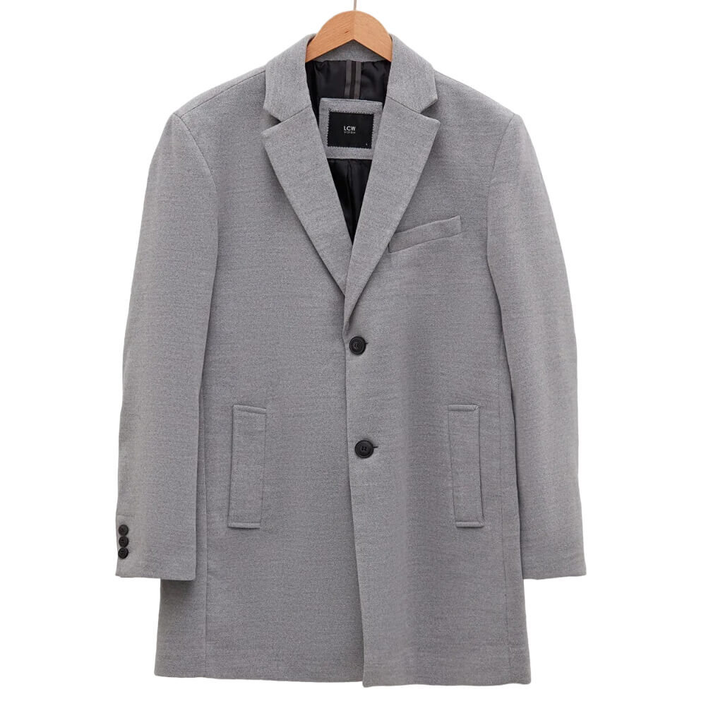 

Пальто LCW Vision Slim Fit Jacket Collar Thick, серый