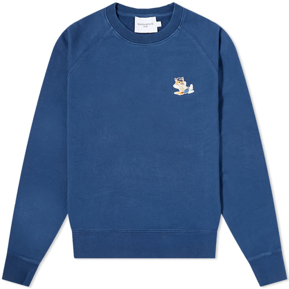 

Толстовка Maison Kitsuné Dressed Fox Patch Adjusted Sweat, Синий