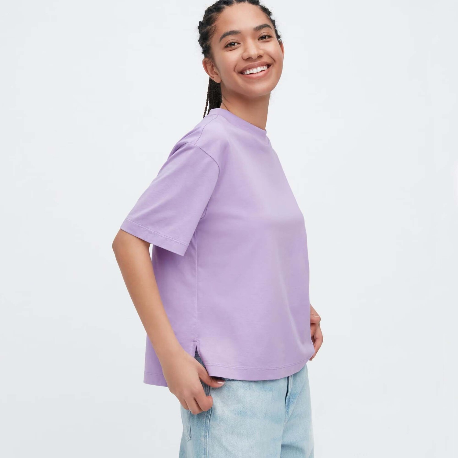 

Футболка Uniqlo Airism Cotton Short Sleeved, фиолетовый