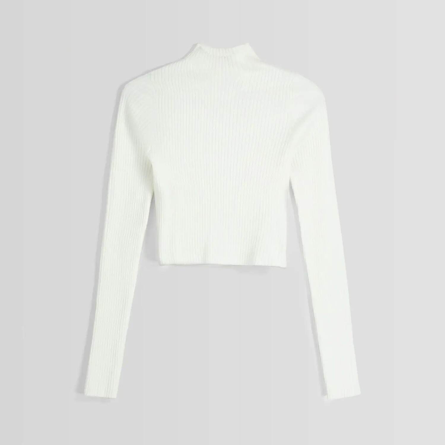 

Свитер Bershka High Neck Ribbed, белый