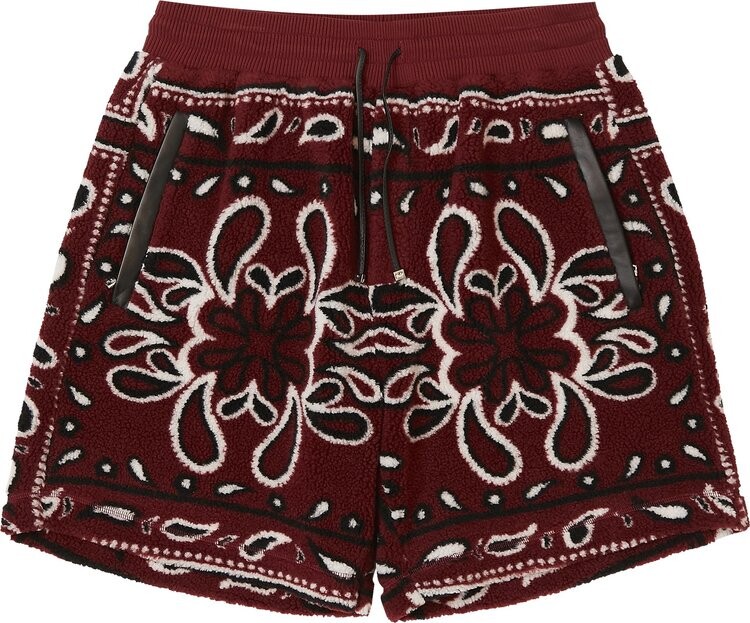 

Шорты Amiri Printed Bandana Polar Fleece Shorts 'Red/Black', красный