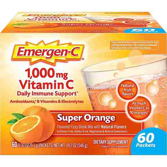 Порошкообразная смесь с витамином С Emergen-C Vitamin C 1000 мг Super Orange Flavor, 60 стиков