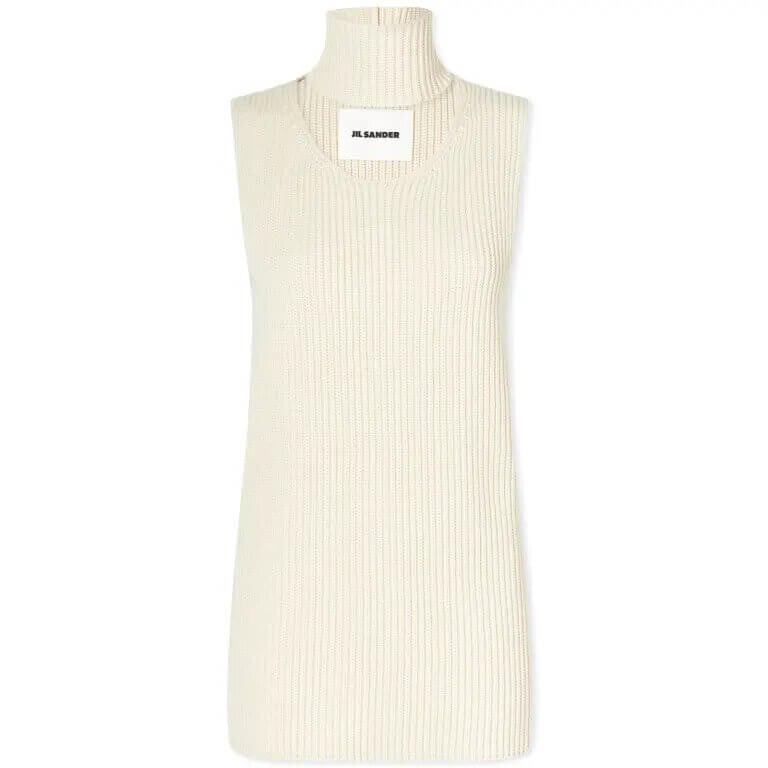 

Топ Jil Sander Knitted With Cut Out Neck, кремовый