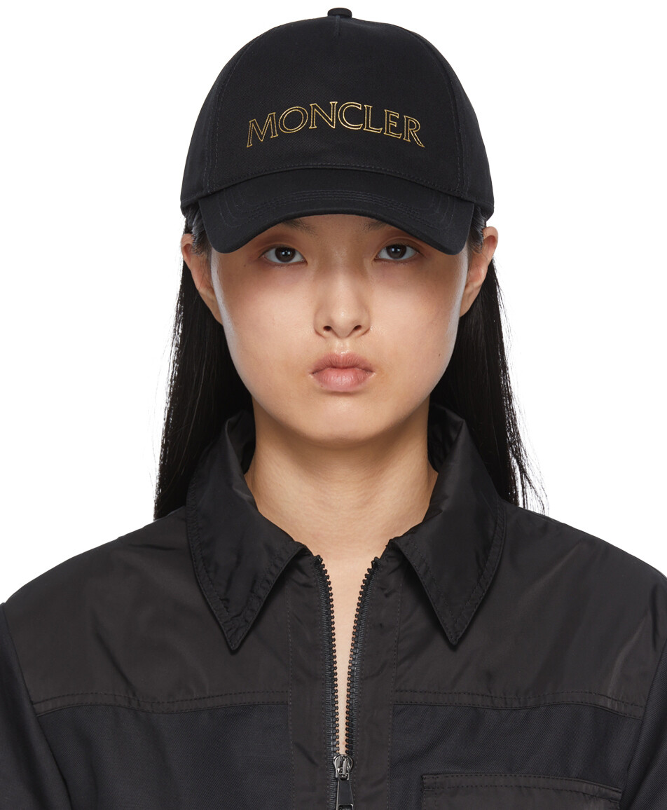 

Черная хлопковая кепка Moncler