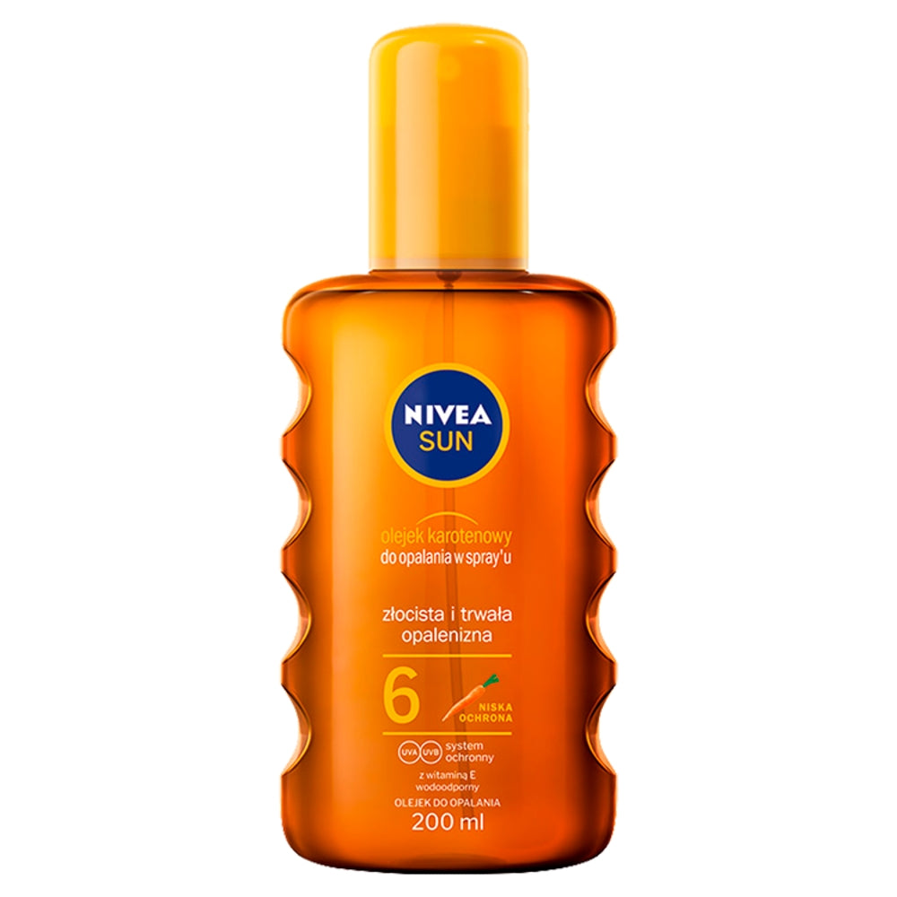 Nivea Солнцезащитное каротиновое масло для загара в спрее SPF6 200мл carrot sun coconut sun oil spray 200ml