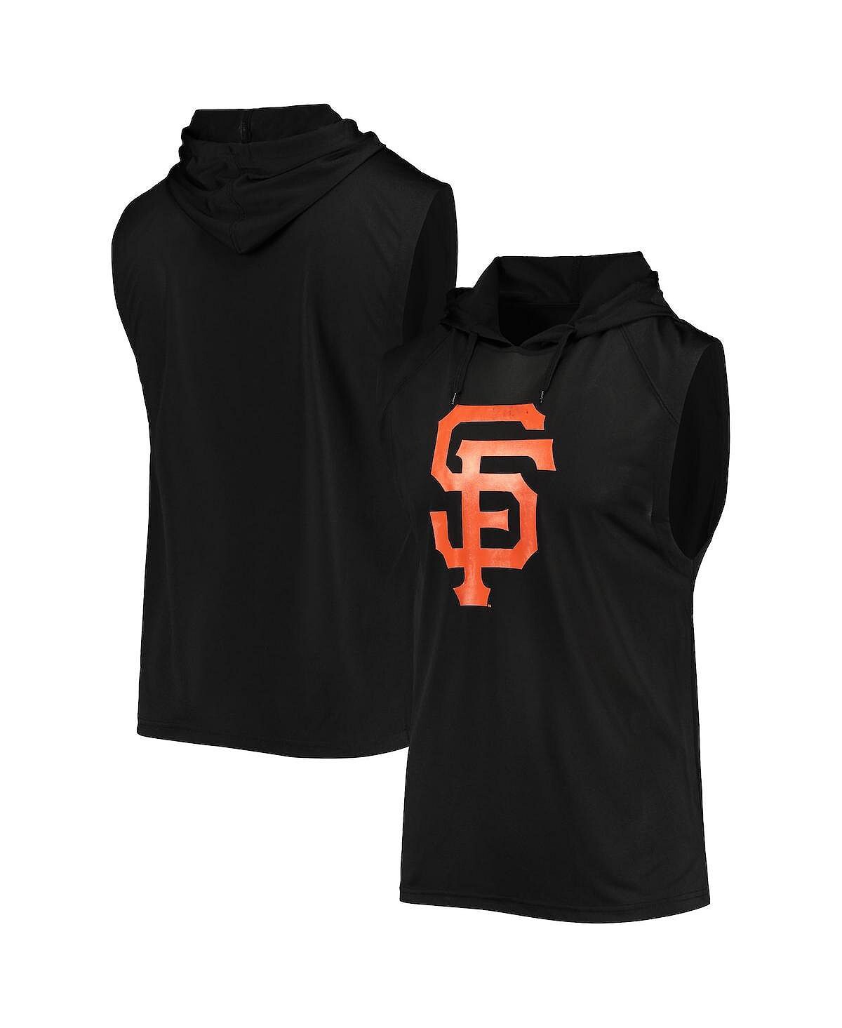

Мужская черная толстовка с капюшоном san francisco giants без рукавов Stitches, черный