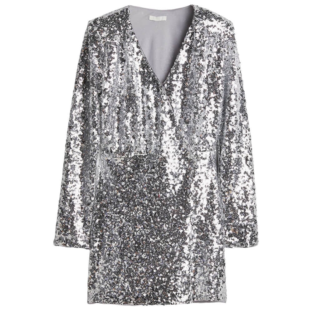 

Платье H&M Sequin Wrap, серебристый