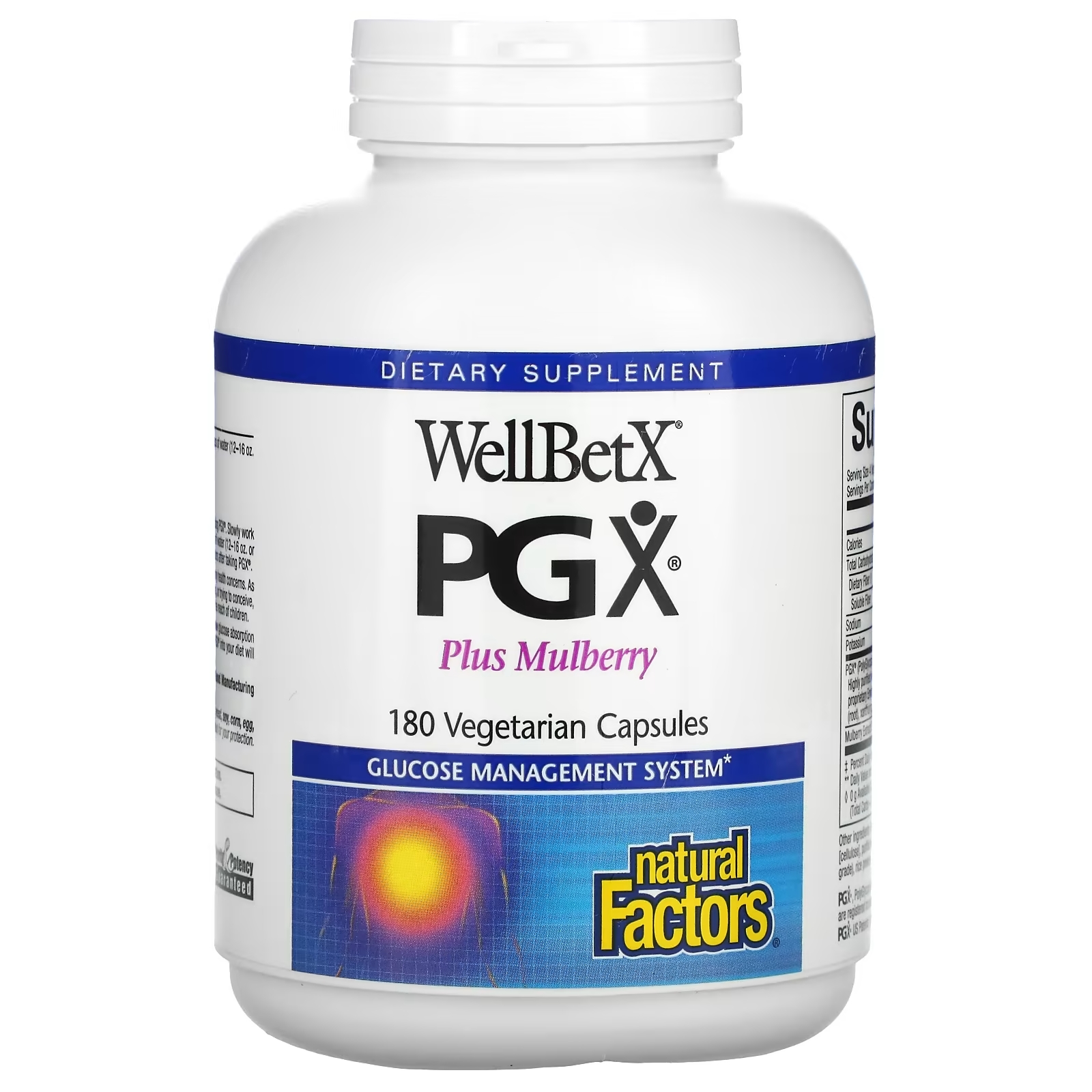 цена Natural Factors WellBetX PGX с шелковицей, 180 растительных капсул
