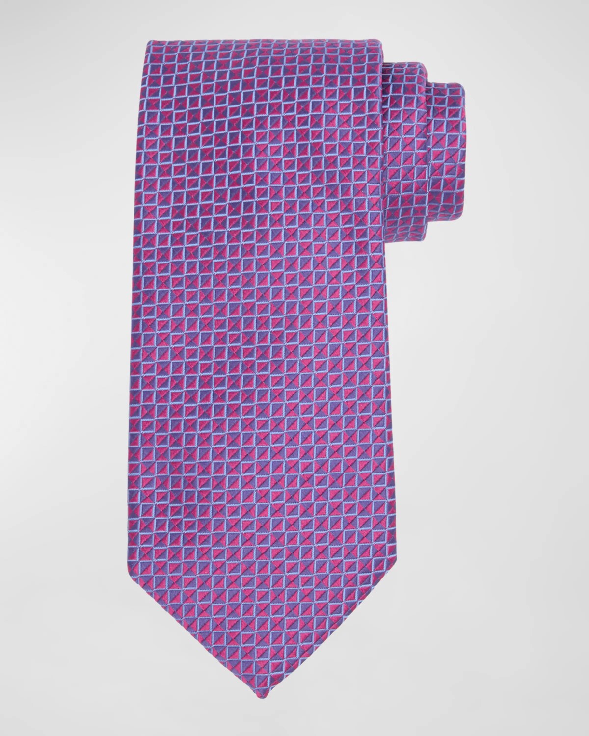 

Мужской шелковый галстук с микрогеометрическим узором Charvet, цвет Purple