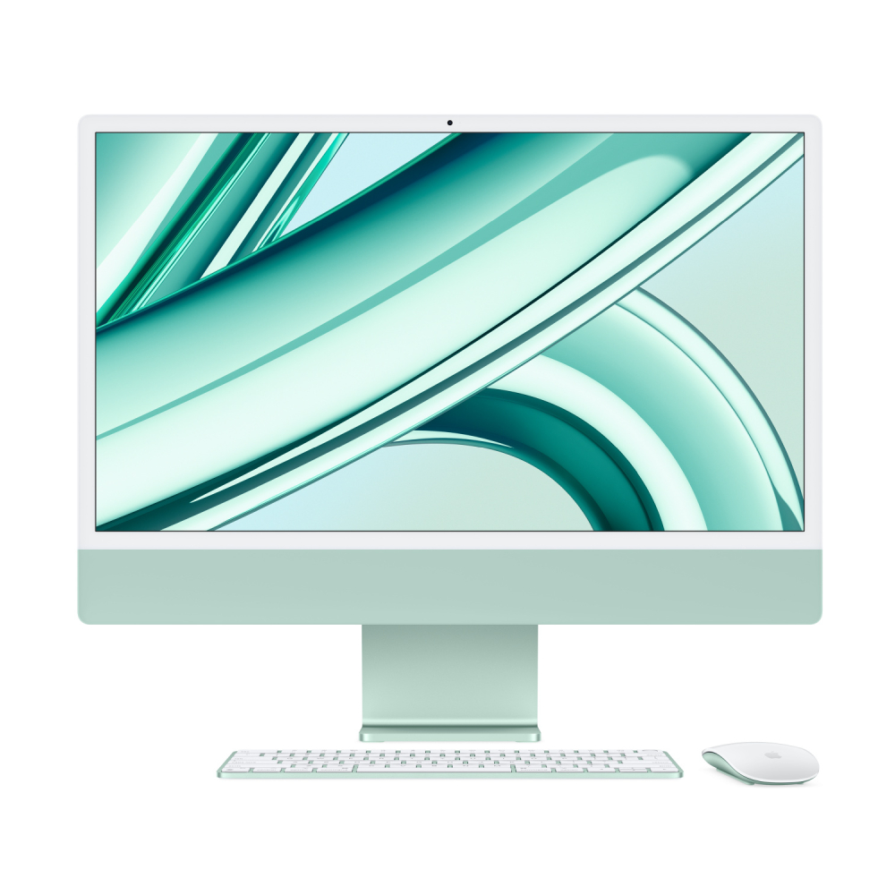 Моноблок Apple iMac 24'' М3 (2023), 8 CPU/10 GPU, 24 ГБ/256 ГБ, Gigabit Ethernet, Green, английская клавиатура моноблок apple imac 24 2021 mjv93 8 гб 256 гб синий английская клавиатура