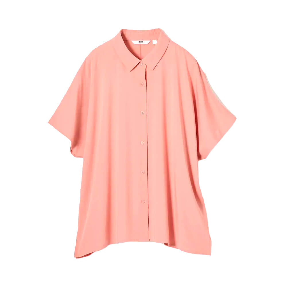 Блузка Uniqlo Viscose Short Sleeved, розовый