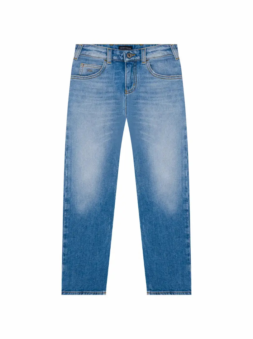 Прямые джинсы с логотипом EMPORIO ARMANI